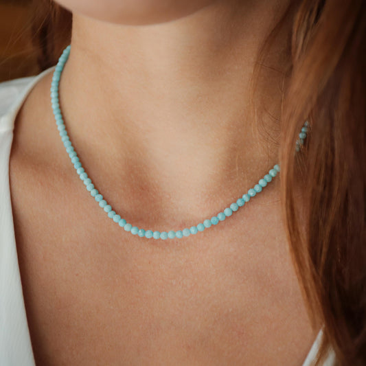 Stunning Larimar Beaded Necklace, AAAA+ larimar necklace, Necklaces for Women, Larimar Necklace. Beaded Necklace, Gemstone