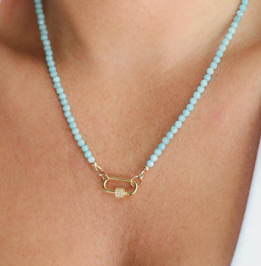 Stunning Larimar Beaded Necklace, AAAA+ larimar necklace, Necklaces for Women, Larimar Necklace. Beaded Necklace, Gemstone