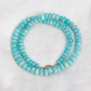 Large Amzonite Necklace | Amazonite necklace | Beaded Amazonite jewelry | Amazonite gold filled | Amazonite faceted | Amazonite statement W
