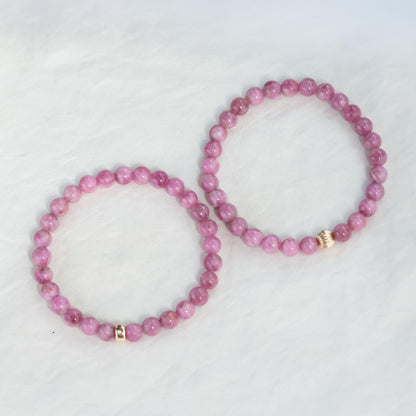 Rare pink Tourmaline Bracelet | Pink tourmaline beaded bracelet 6mm | Pink Tourmaline Jewelry | Tourmaline Bracelet