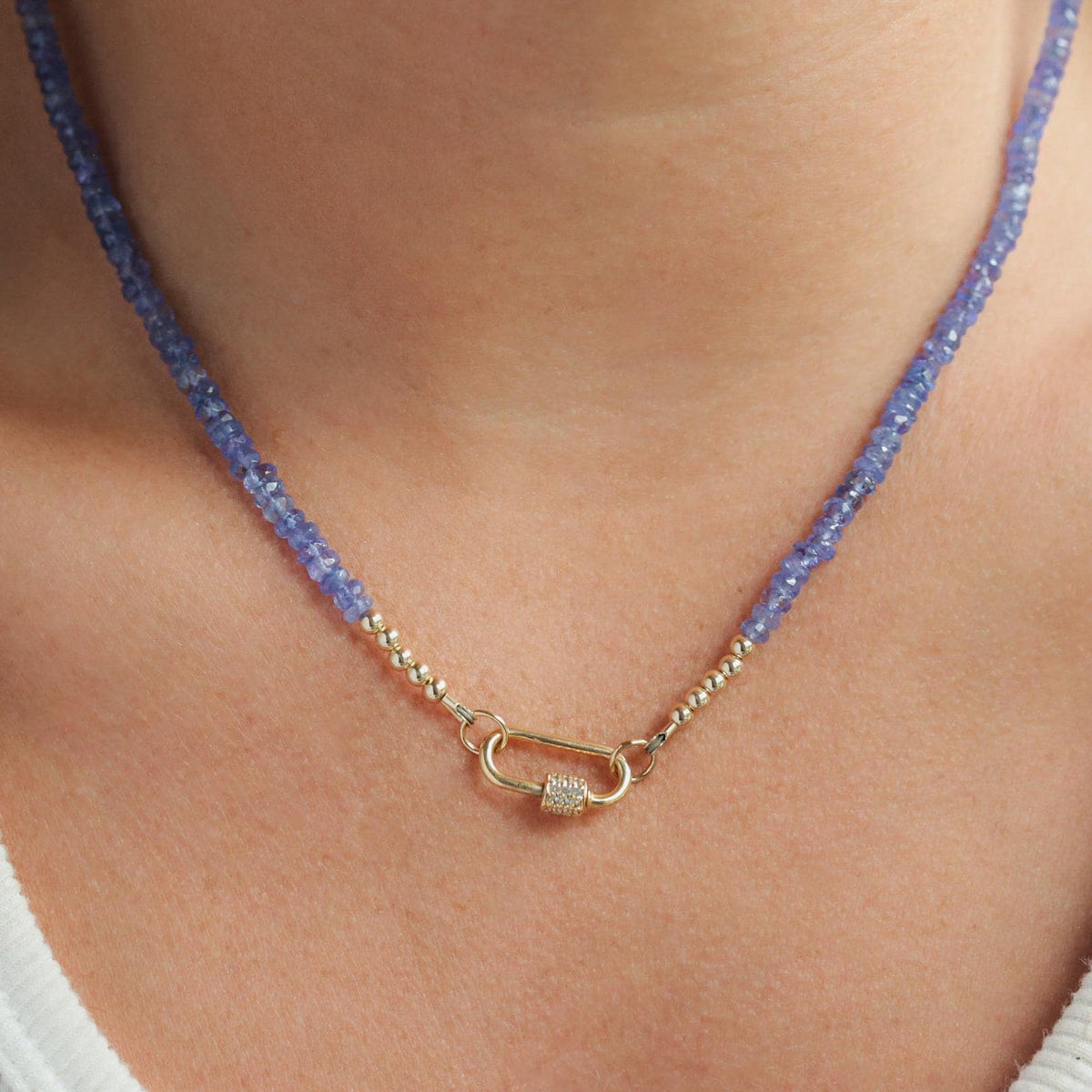 Genuine Tanzanite necklace, beaded tanzanite necklace, [ENTP1074] Violet Flame Energy, AAA tanzanite, Third Eye Chakra, Psychic Power