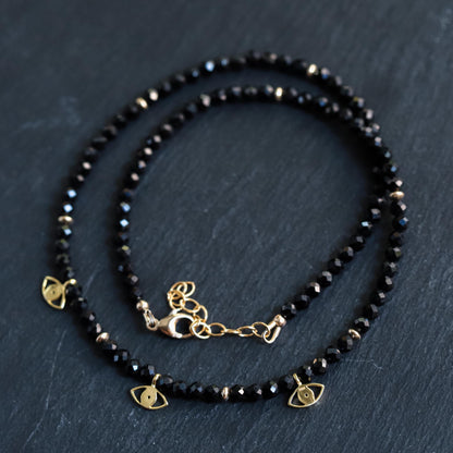 Black Tourmaline necklace | Black Tourmaline gold jewelry | Healing Black Tourmaline jewelry | genuine Black Tourmaline