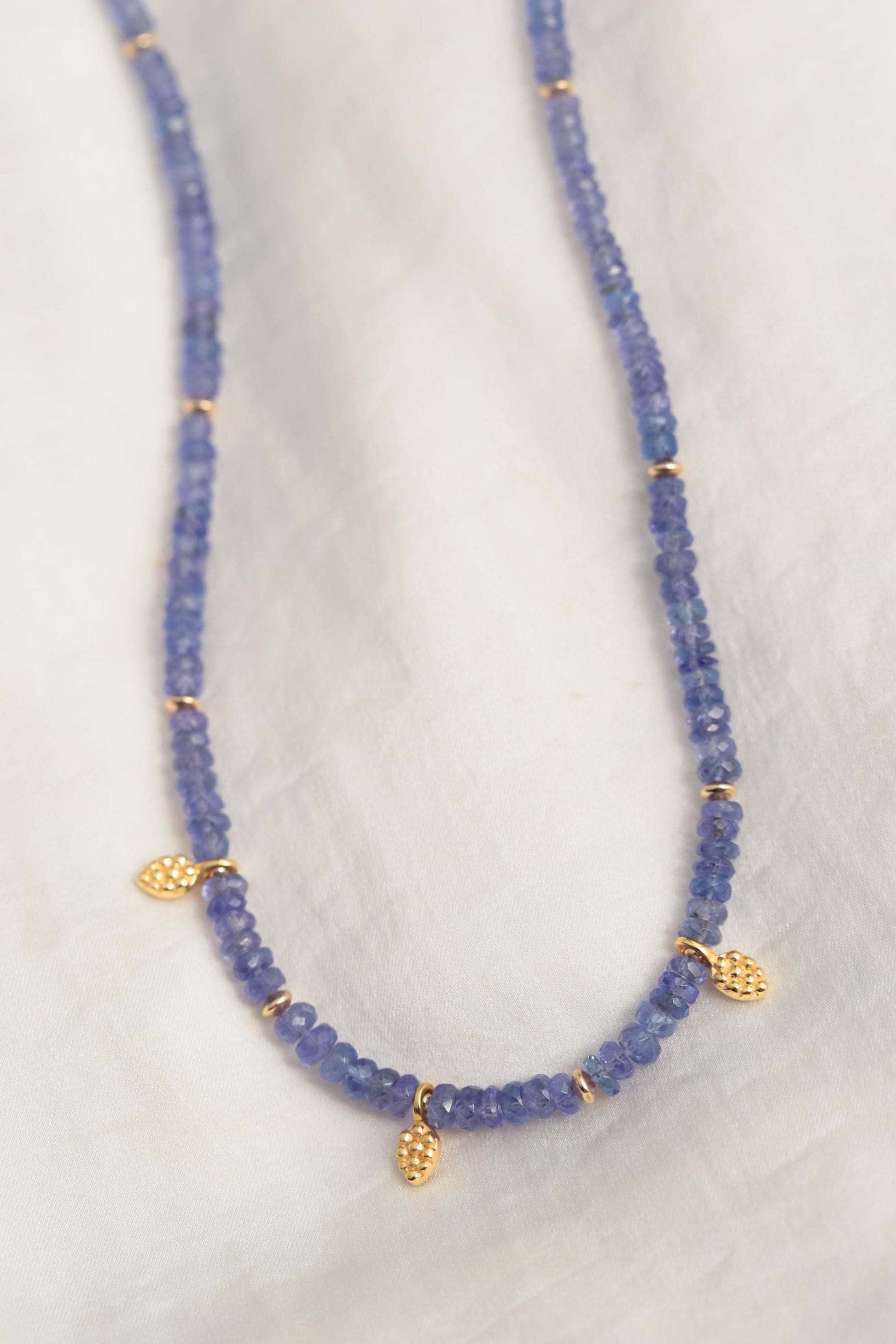 Genuine Tanzanite necklace, beaded tanzanite necklace, Violet Flame Energy, AAA tanzanite, Third Eye Chakra, Psychic Power, violet gemstone