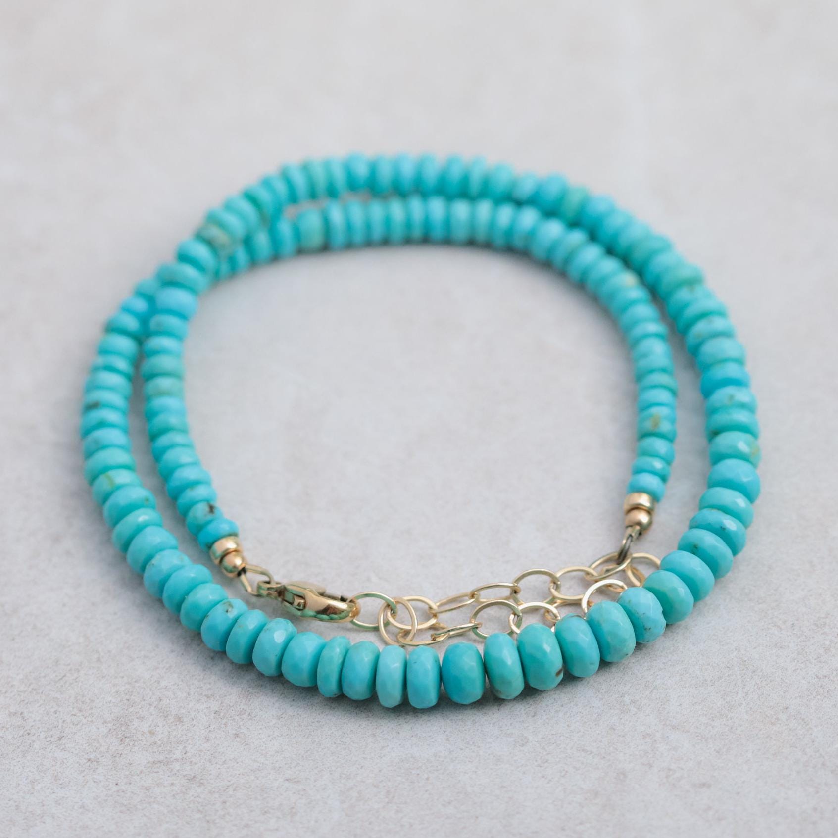Genuine Turquoise Necklace | Authentic Beaded Turquoise Jewelry | Arizona Turquoise | Beaded Turquoise, December Birthstone