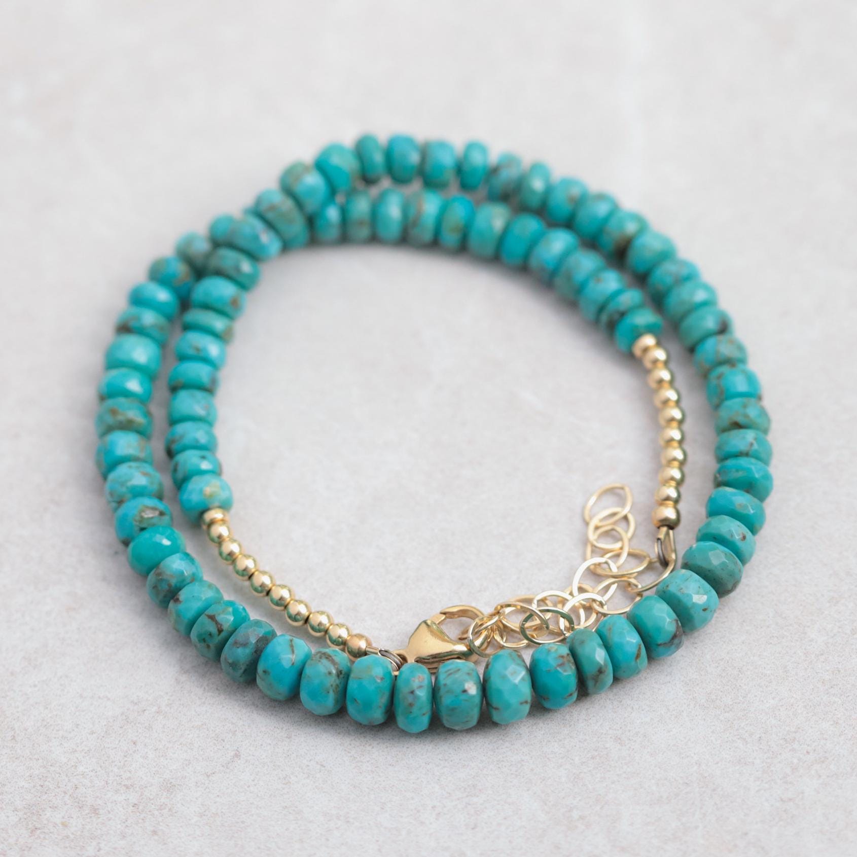 Genuine Turquoise Necklace | Authentic Beaded Turquoise Jewelry | Arizona Turquoise | Beaded Turquoise, December Birthstone