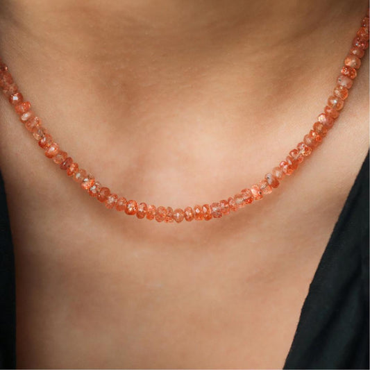 Faceted Sunstone choker