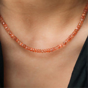 Faceted Sunstone choker