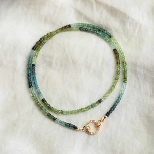 RARE! Blue & Green Tourmaline 3mm | Blue tourmaline necklace | Blue tourmaline | Smooth tourmaline 3mm stones | blue tourmaline necklace