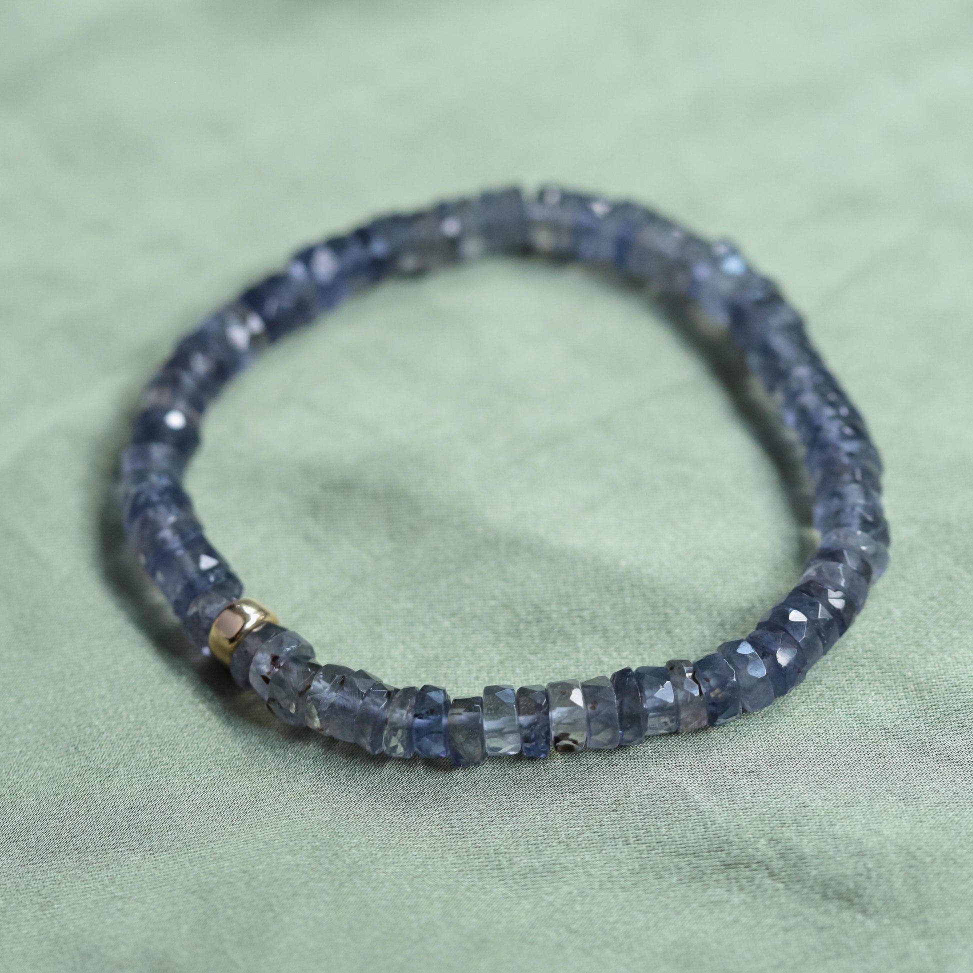 Iolite heishi bracelet