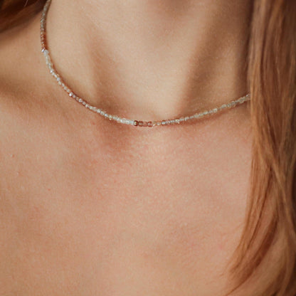Stunning sparkly natural zircon necklace | AAA+ zircon necklace | beaded zircon jewelry | natural zircon beaded necklace for women W
