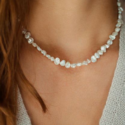 14K GOLD Freshwater Pearl necklace | one of a kind| Pearl necklace 14K gold | Boho freshwater pearl necklace, pearl necklace | June birthday