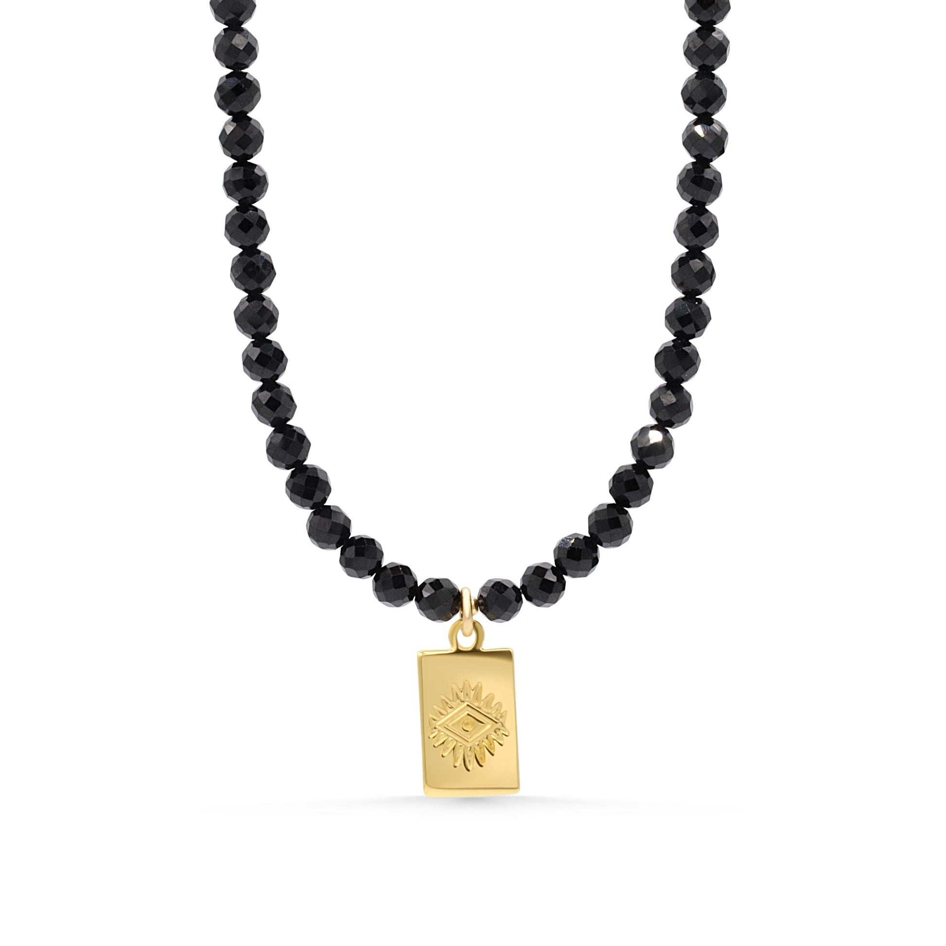 Evil Eye Black Tourmaline necklace | Black Tourmaline gold jewelry | Healing Black Tourmaline jewelry | genuine Black Tourmaline