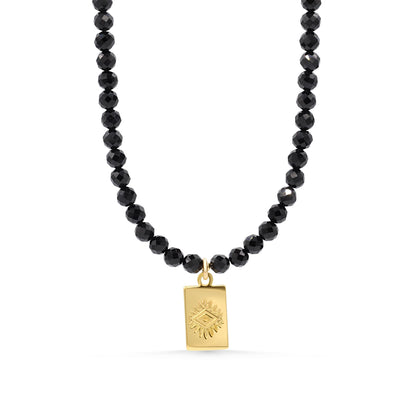 Evil Eye Black Tourmaline necklace | Black Tourmaline gold jewelry | Healing Black Tourmaline jewelry | genuine Black Tourmaline