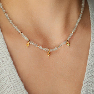Stunning sparkly natural zircon necklace | AAA+ zircon necklace | beaded zircon jewelry | natural zircon beaded necklace for women