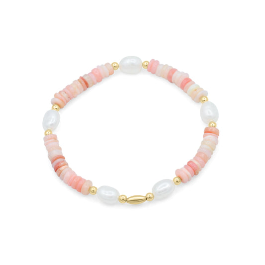 Pink Opal beaded bracelet | women's pink opal stretch bracelet | Pink beaded bracelet | genuine pink opal bracelet | beads pink opal