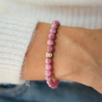Rare pink Tourmaline Bracelet | Pink tourmaline beaded bracelet 6mm | Pink Tourmaline Jewelry | Tourmaline Bracelet