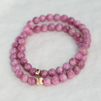 Rare pink Tourmaline Bracelet | Pink tourmaline beaded bracelet 6mm | Pink Tourmaline Jewelry | Tourmaline Bracelet