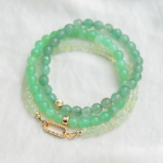 SOLID 14K GOLD Aventurine Bracelet, 6mm Green aventurine, natural aventurine bracelet | women's green aventurine 6mm