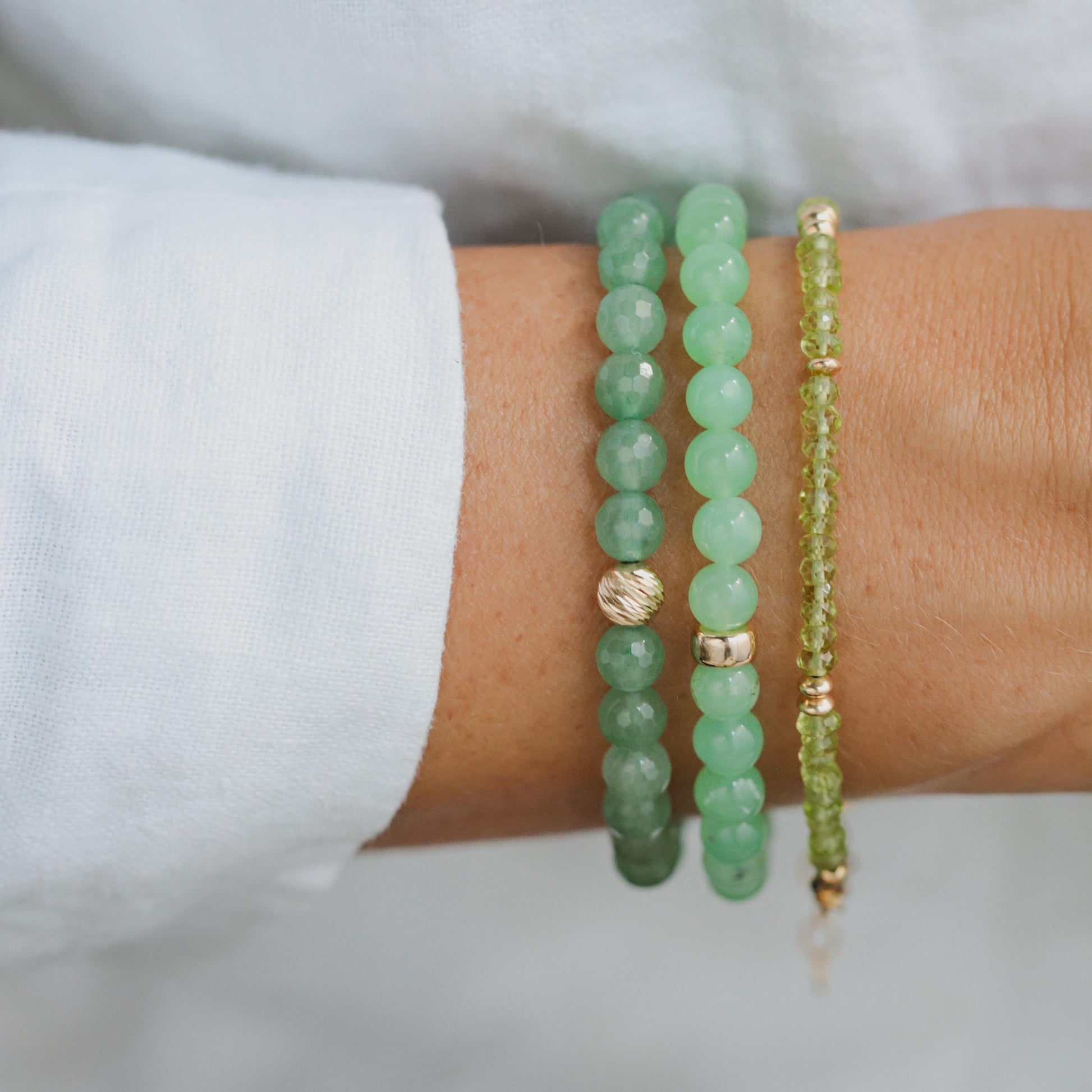 SOLID 14K GOLD Aventurine Bracelet, 6mm Green aventurine, natural aventurine bracelet | women's green aventurine 6mm