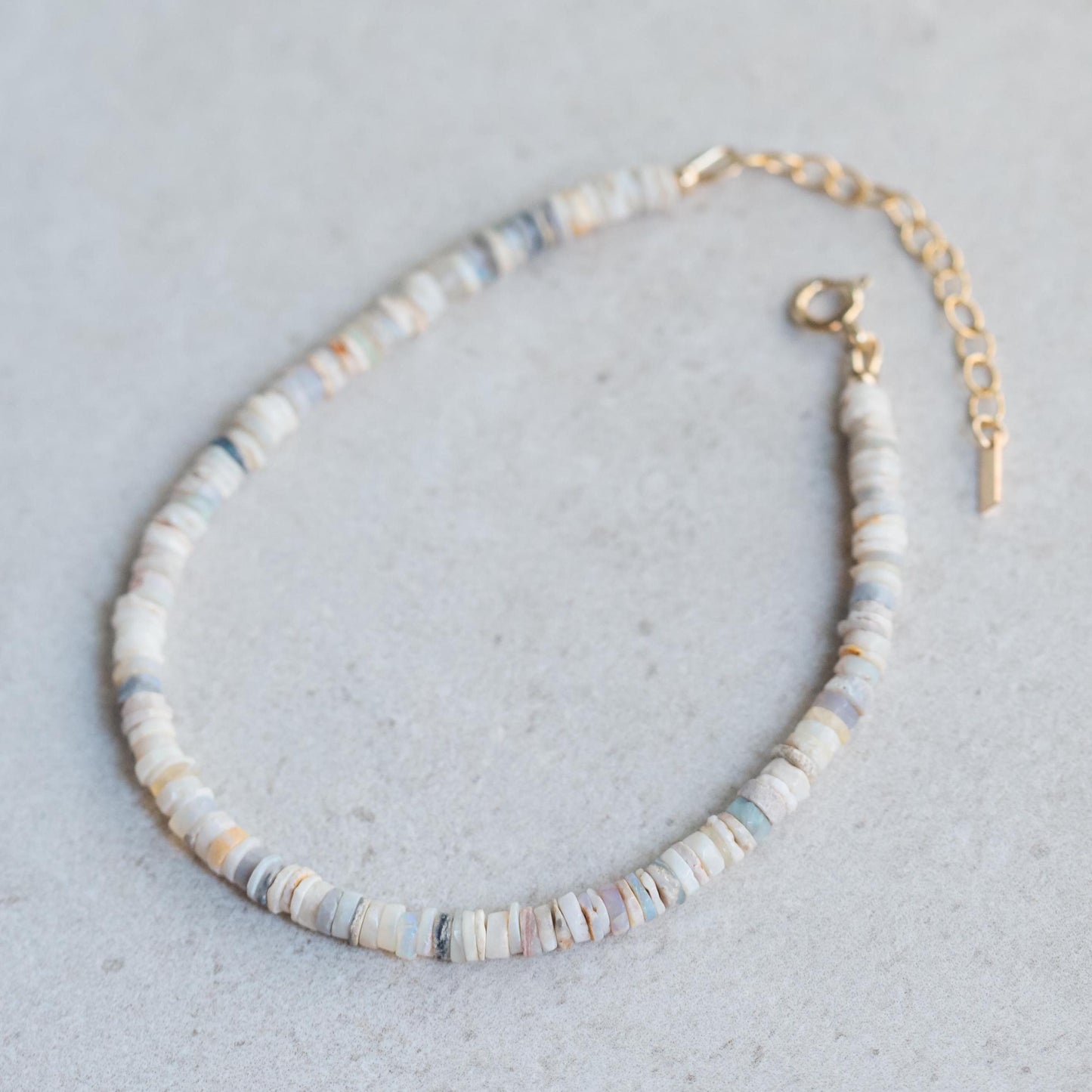 Australian Opal anklet | Beaded Australian Opal anklet | women's gemstone anklet | delicateAustralian Opal | opal anklet