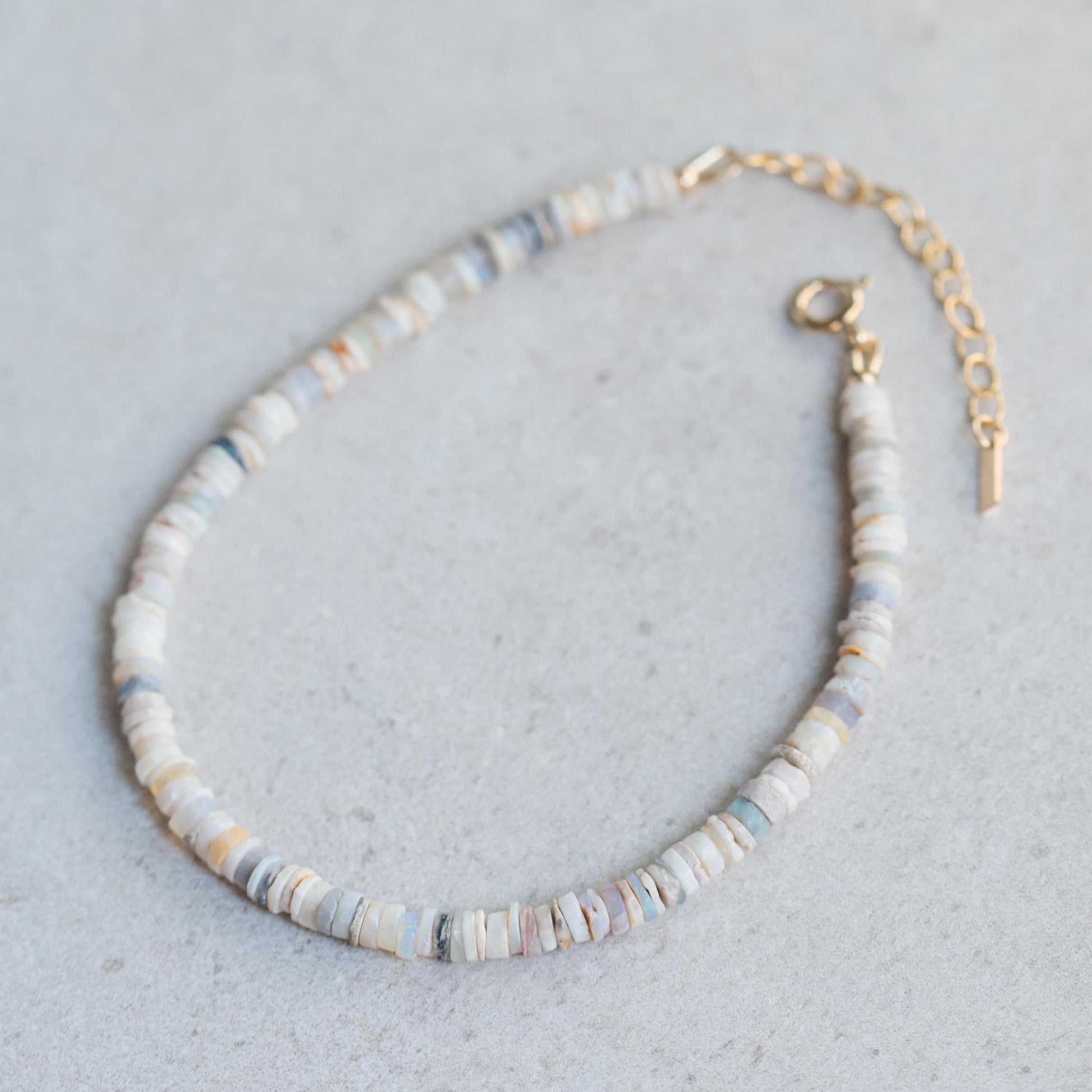 Australian Opal anklet | Beaded Australian Opal anklet | women's gemstone anklet | delicateAustralian Opal | opal anklet