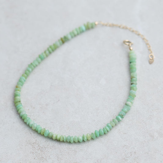 Peruvian Opal anklet | Beaded Peruvian opal anklet bracelet, women's gemstone anklet [EAPP1428_LE] | delicate opal anklet | gemstone anklet