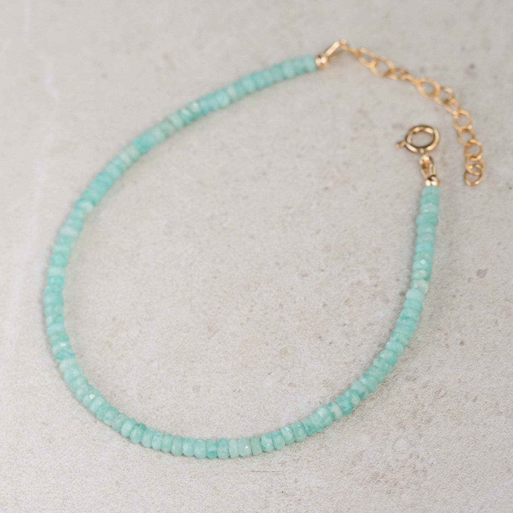 Amazonite anklet | Beaded Amazonite anklet bracelet, women's gemstone anklet [EAAP1445] | delicate gemstone anklet | gemstone anklet OOAK