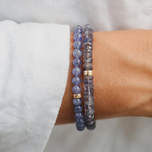 Iolite heishi bracelet