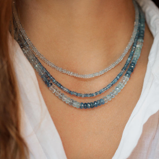 14K GOLD Santa Maria Aquamarine Necklace | March Birthstone | Women's Aquamarine Necklace | aquamarine | Aquamarine | AAAA+ aquamarine