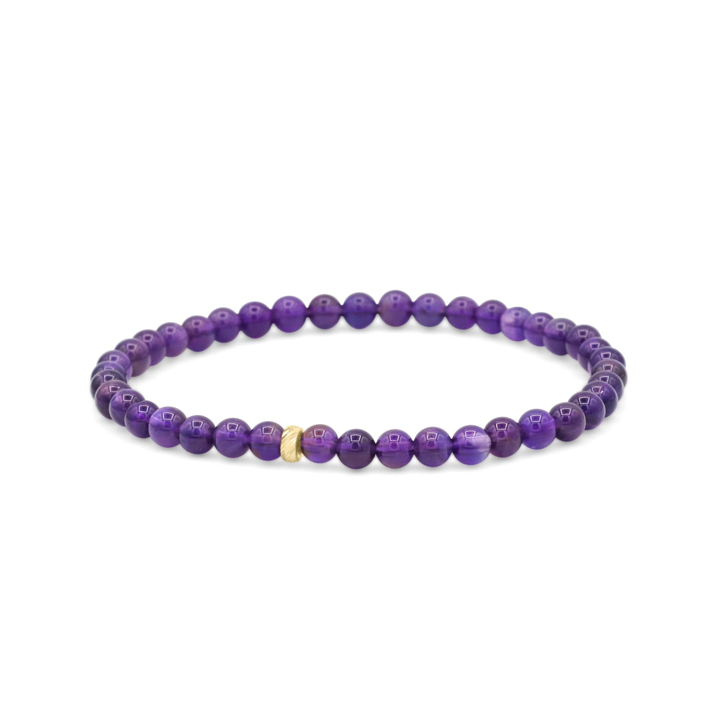 Amethyst 4mm bracelet with heart
