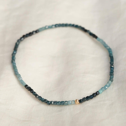 Grandidierite bracelet | Beaded grandidierite bracelet, grandidierite bracelet | delicate grandidierite jewelry | gemstone grandidierite