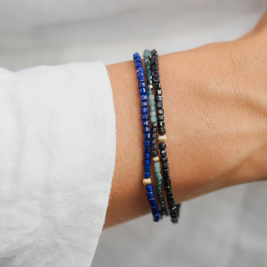 Grandidierite bracelet | Beaded grandidierite bracelet, grandidierite bracelet | delicate grandidierite jewelry | gemstone grandidierite