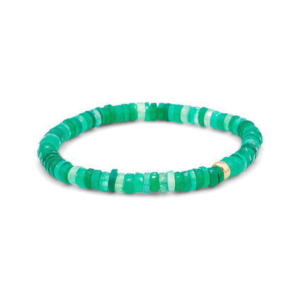 Green onyx heishi bracelet