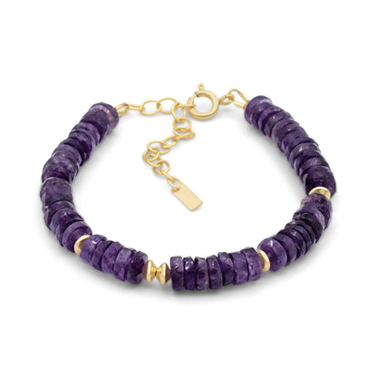 Amethyst heishi bracelet | 6mm Amethyst bracelet | Purple amethyst beaded bracelet | amethyst beaded bracelet | faceted amethyst