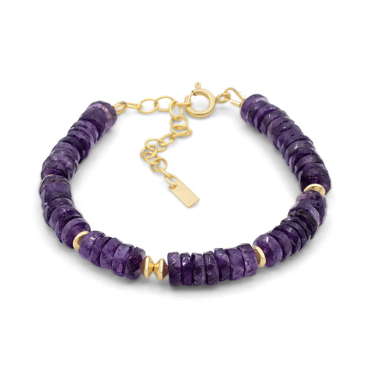 Amethyst heishi bracelet | 6mm Amethyst bracelet | Purple amethyst beaded bracelet | amethyst beaded bracelet | faceted amethyst