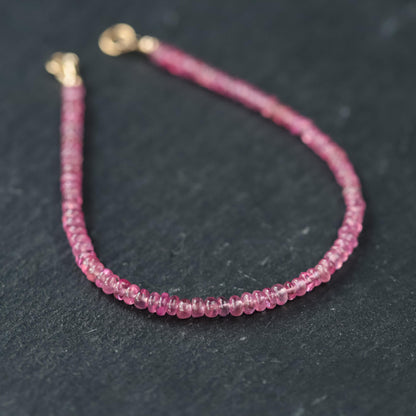 Pink Sapphire bracelet | dainty sapphire jewelry | Micro faceted pink sapphire | genuine pink sapphire | dainty AAA pink sapphire #0160
