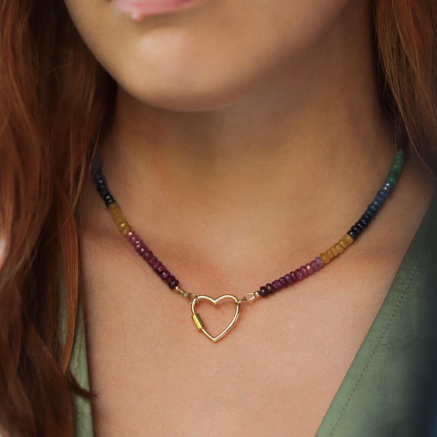 Heart Burst Mutlisapphire Sapphire necklace