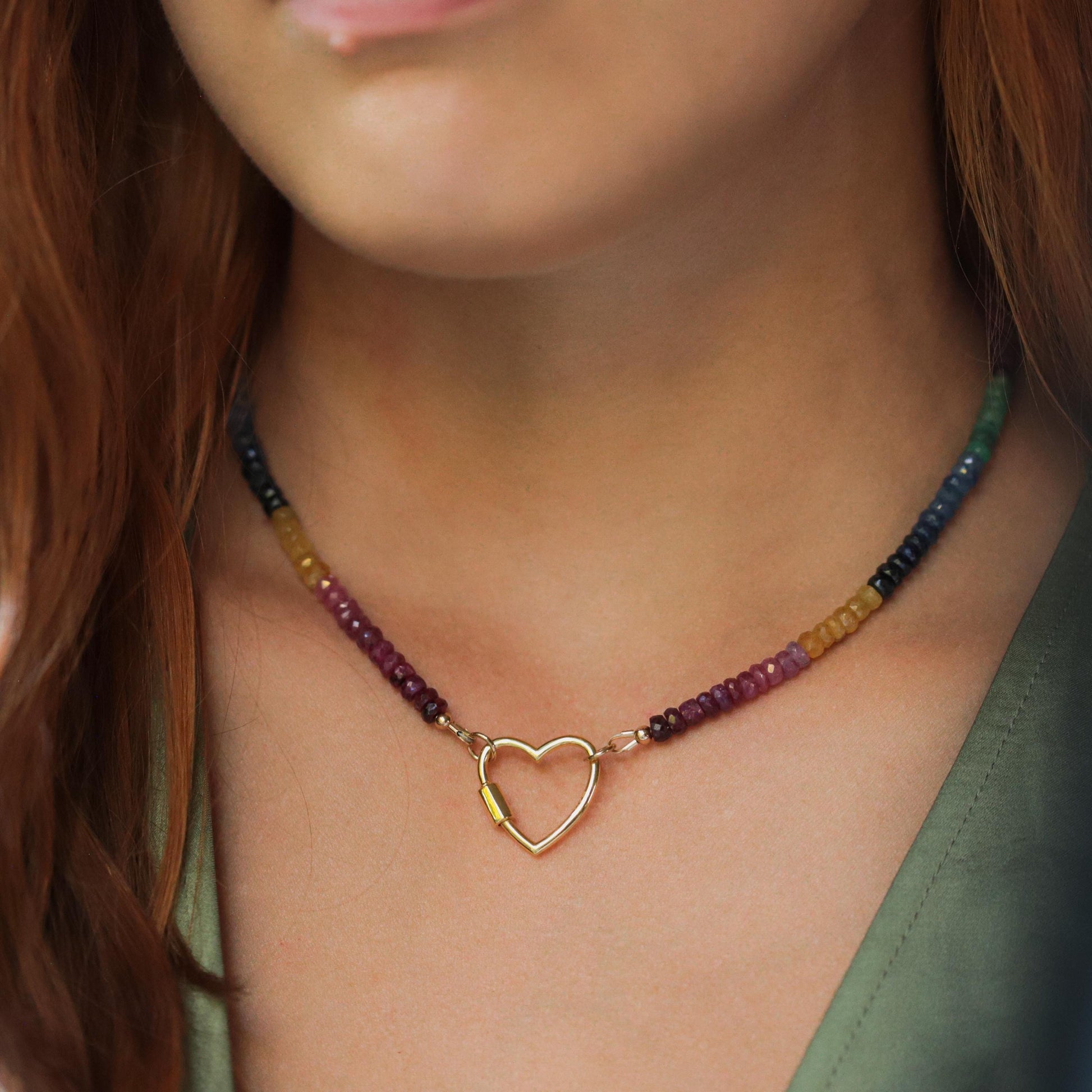 Heart Burst Mutlisapphire Sapphire necklace