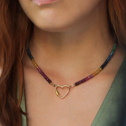 Heart Burst Mutlisapphire Sapphire necklace
