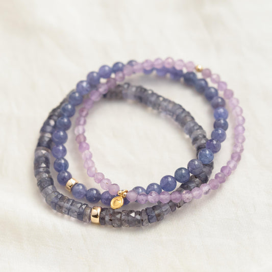 Iolite heishi bracelet