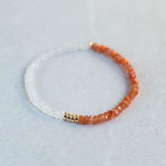 Moonstone + Sunstone - 14K