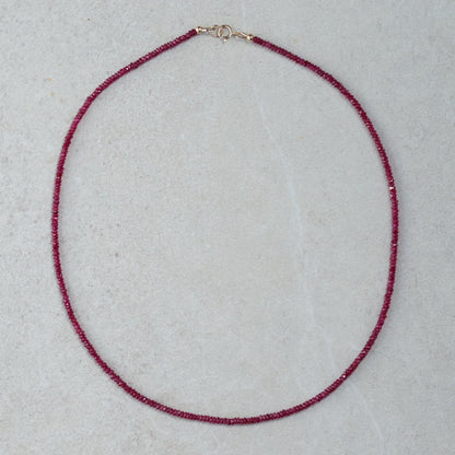 SOLID GOLD Longido Ruby necklace | Beaded pink ruby Longido Ruby necklace | Ruby necklace Longido Ruby | July birthstone necklace | ruby