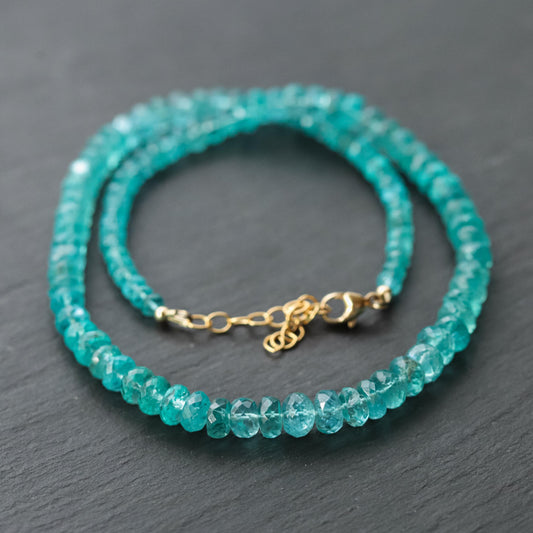 AAAA+ apatite Necklace, AAAA+ apatite Rondelle Necklace, Apatite Gemstone Necklace,Apatite Necklace, Apatite