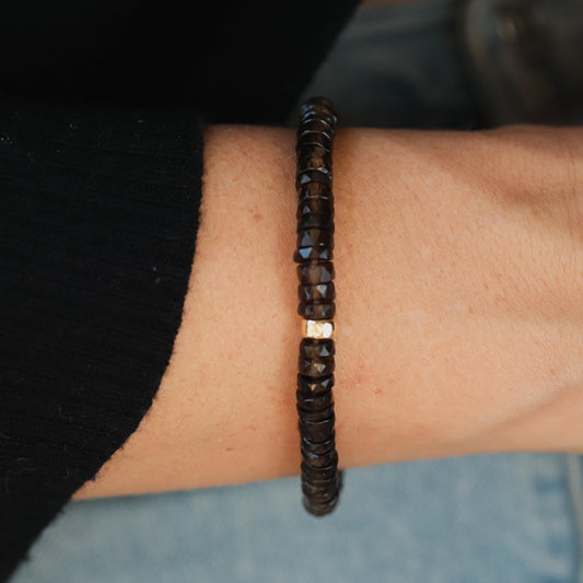 AAAA+ Smoky Quartz Bracelet | Smoky quartz beaded bracelet | Grounding the Root Chakra | Smooth round smoky quartz | AAA smoky quartz