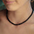 Faceted black spinel necklace