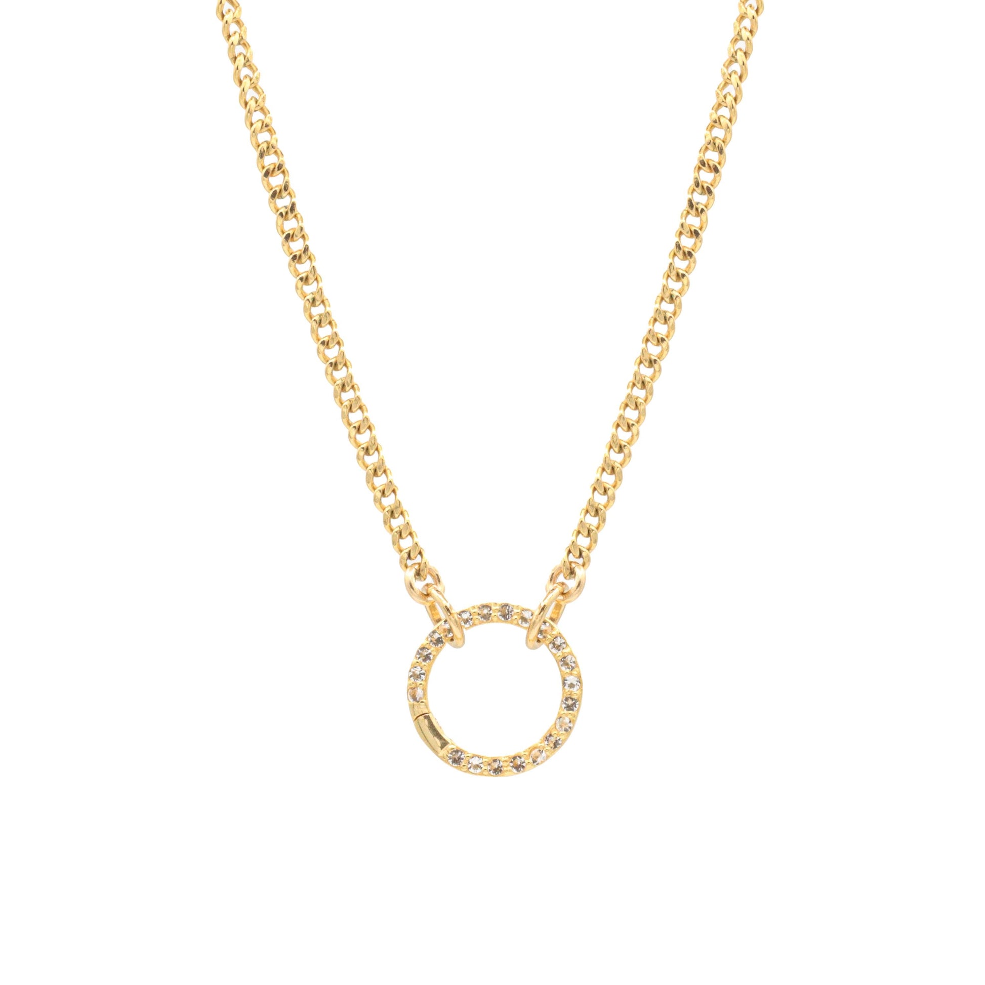 Gold Filled Paperclip Chain Carabiner Necklace