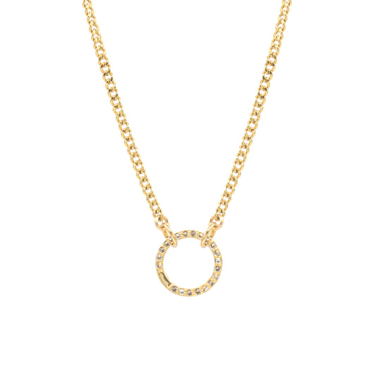 Gold Filled Paperclip Chain Carabiner Necklace