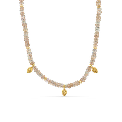 Stunning sparkly natural zircon necklace | AAA+ zircon necklace | beaded zircon jewelry | natural zircon beaded necklace for women