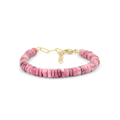 Rare Thulite | unique natural thulite, vibrant thulite bracelet | Pink THULITE Bracelet | Thulite for love, gratitude, healing W