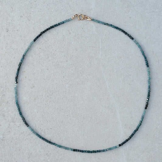 Cube Grandidierite necklace